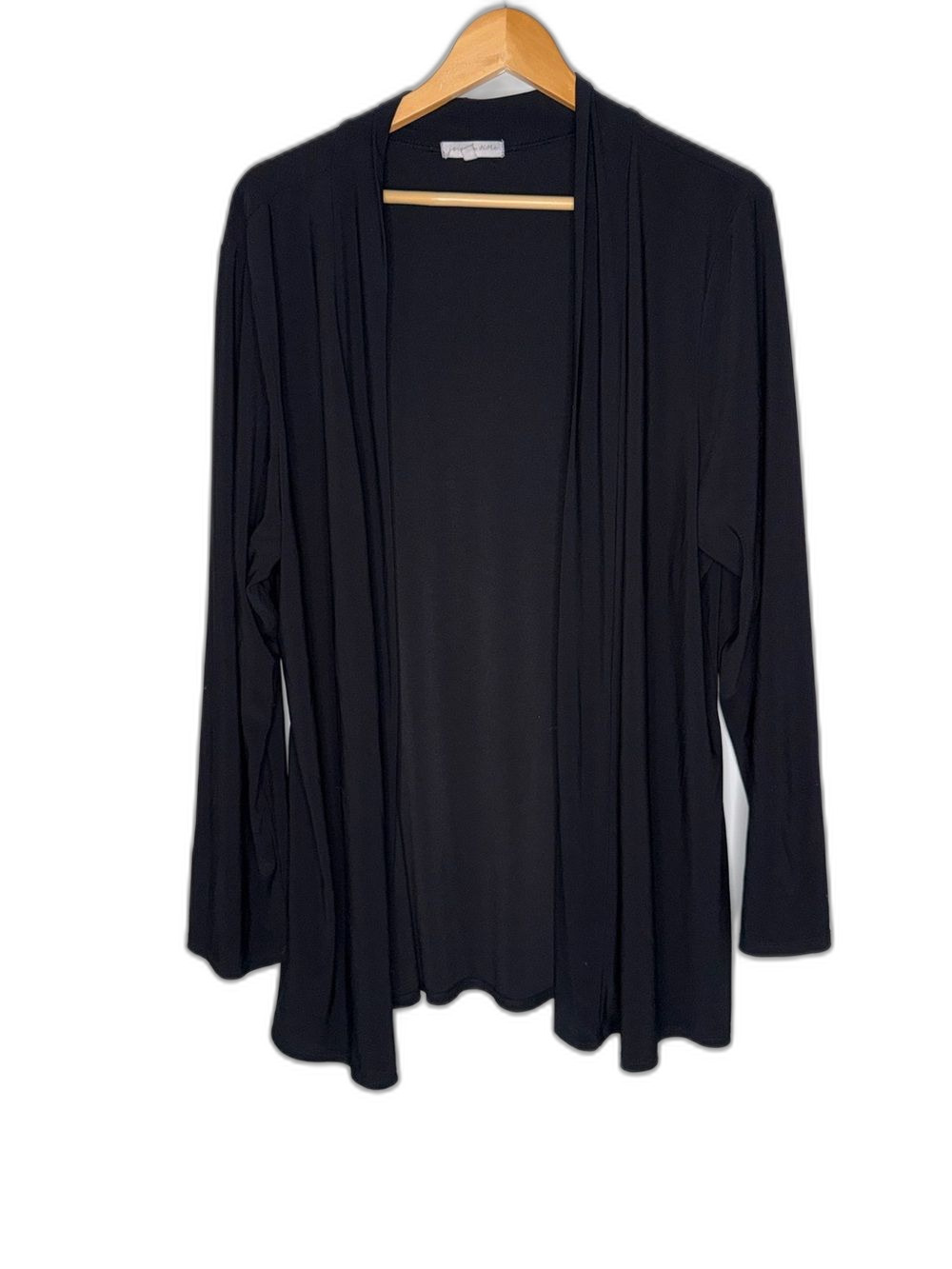 Joie de Vivre Cardigan Women’s 1K Black Open Front Lightweight !